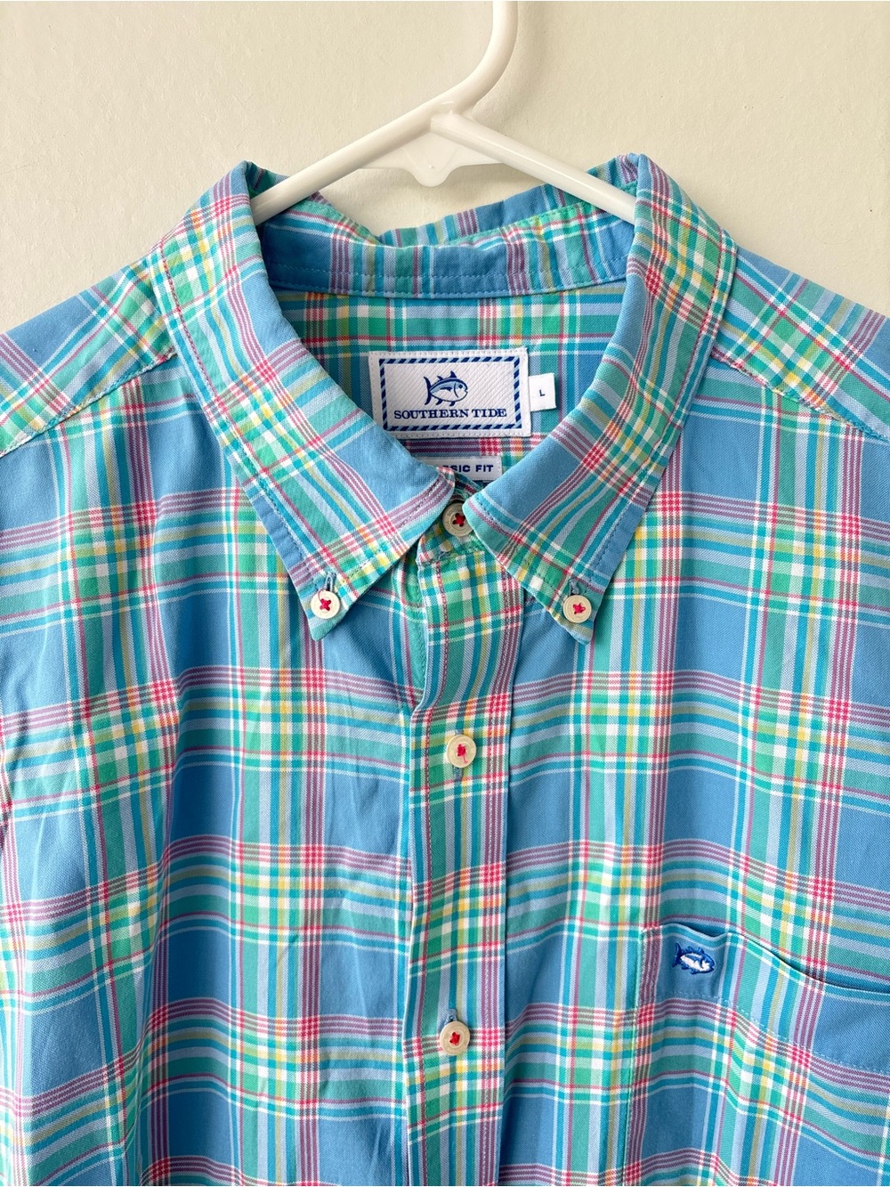 Southern Tide Beaufain Plaid Sport Shirt Classic Fit Large
